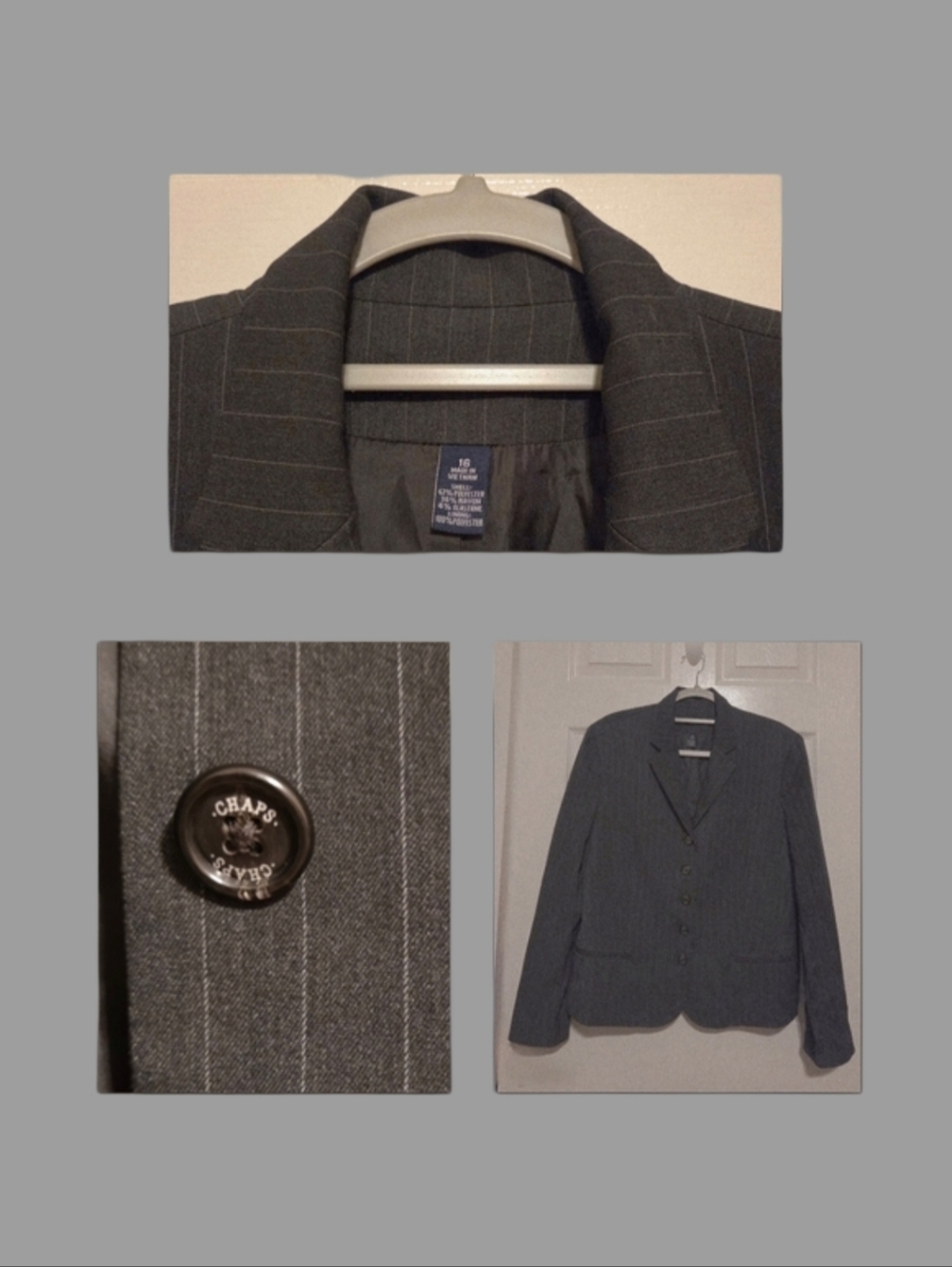 Chaps Womens Grey Blazer